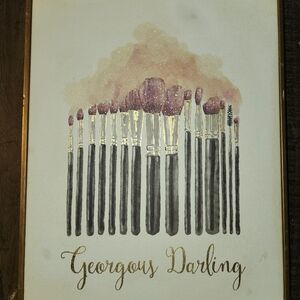 Gorgeous Darling Make-up Brush Glitter Canvas 18x14